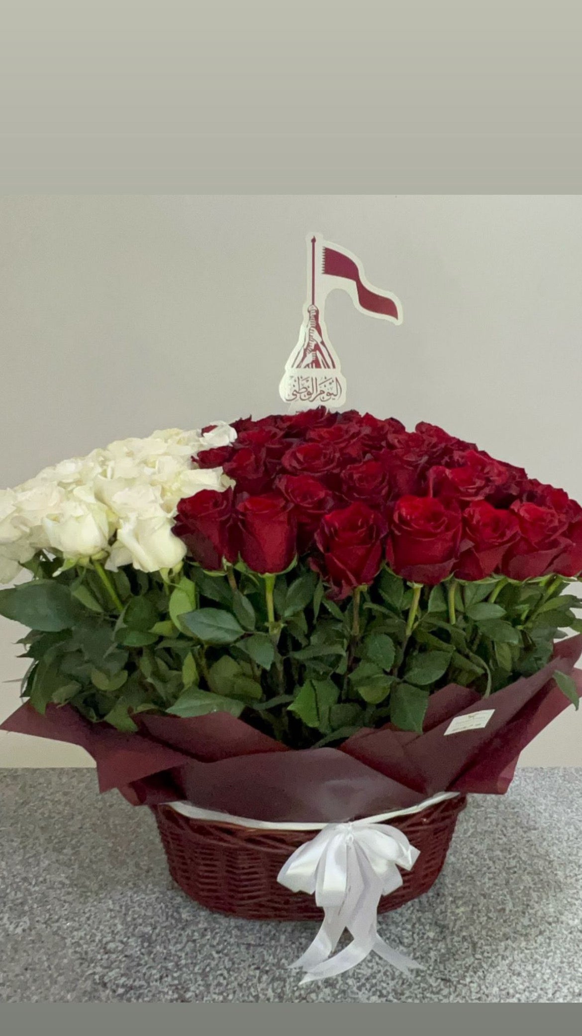 FYF-QND-1215A RED AND WHITE ROSE