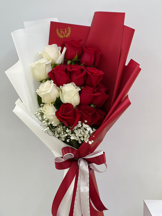 FYF-QND-1215C RED & White rose