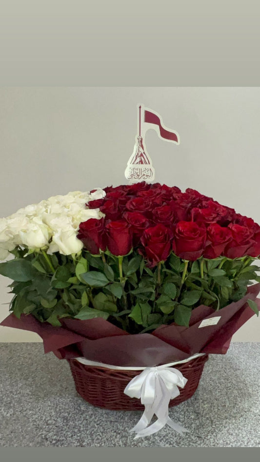 FYF-QND-1215A RED AND WHITE ROSE