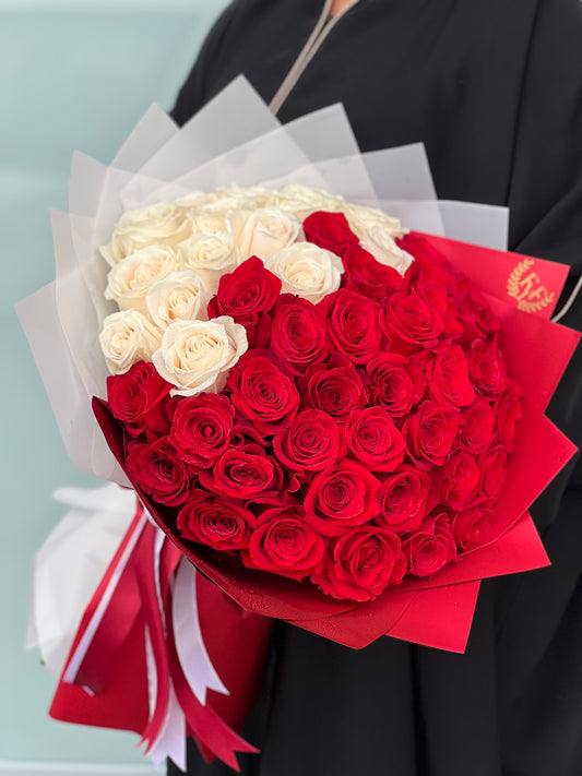 FYF-QND-1215B RED AND WHITE ROSES