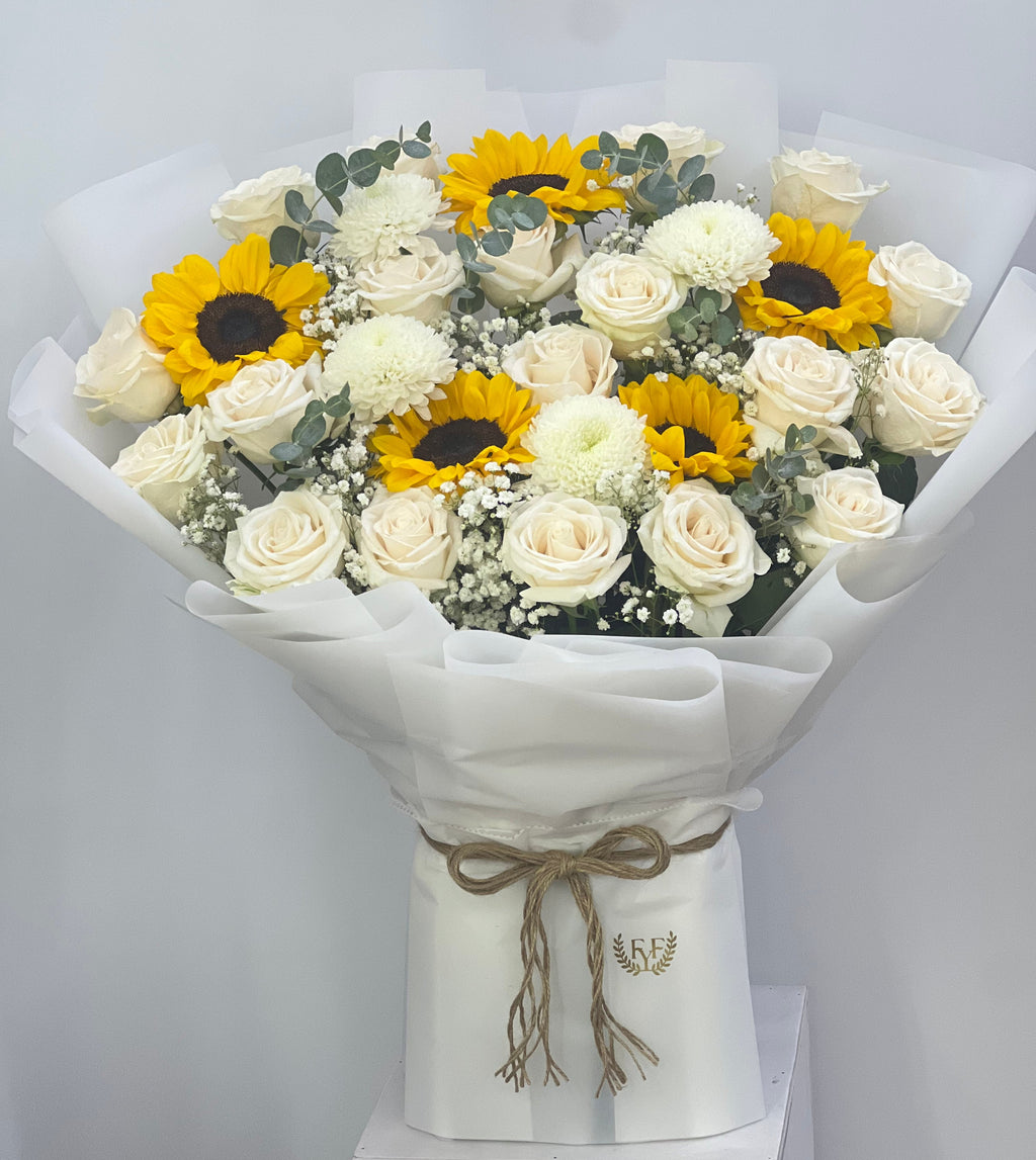 FYF-SB-2711A-Sunflower and white Roses