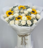 FYF-SB-2711A-Sunflower and white Roses