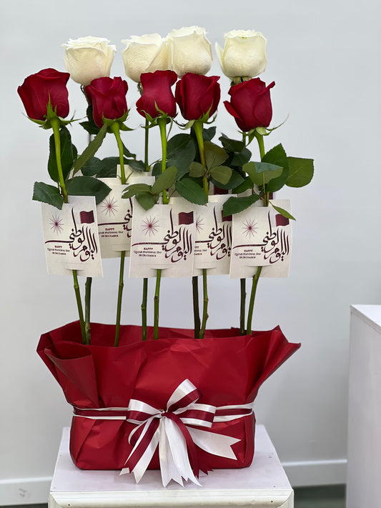 FYF-QND-1215G red & white rose