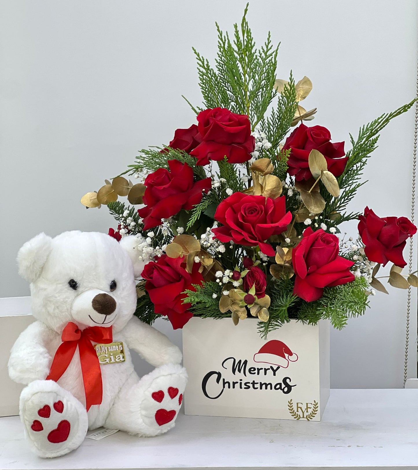 FYF-TBA-2312D-Red Rose With Teddy Bear