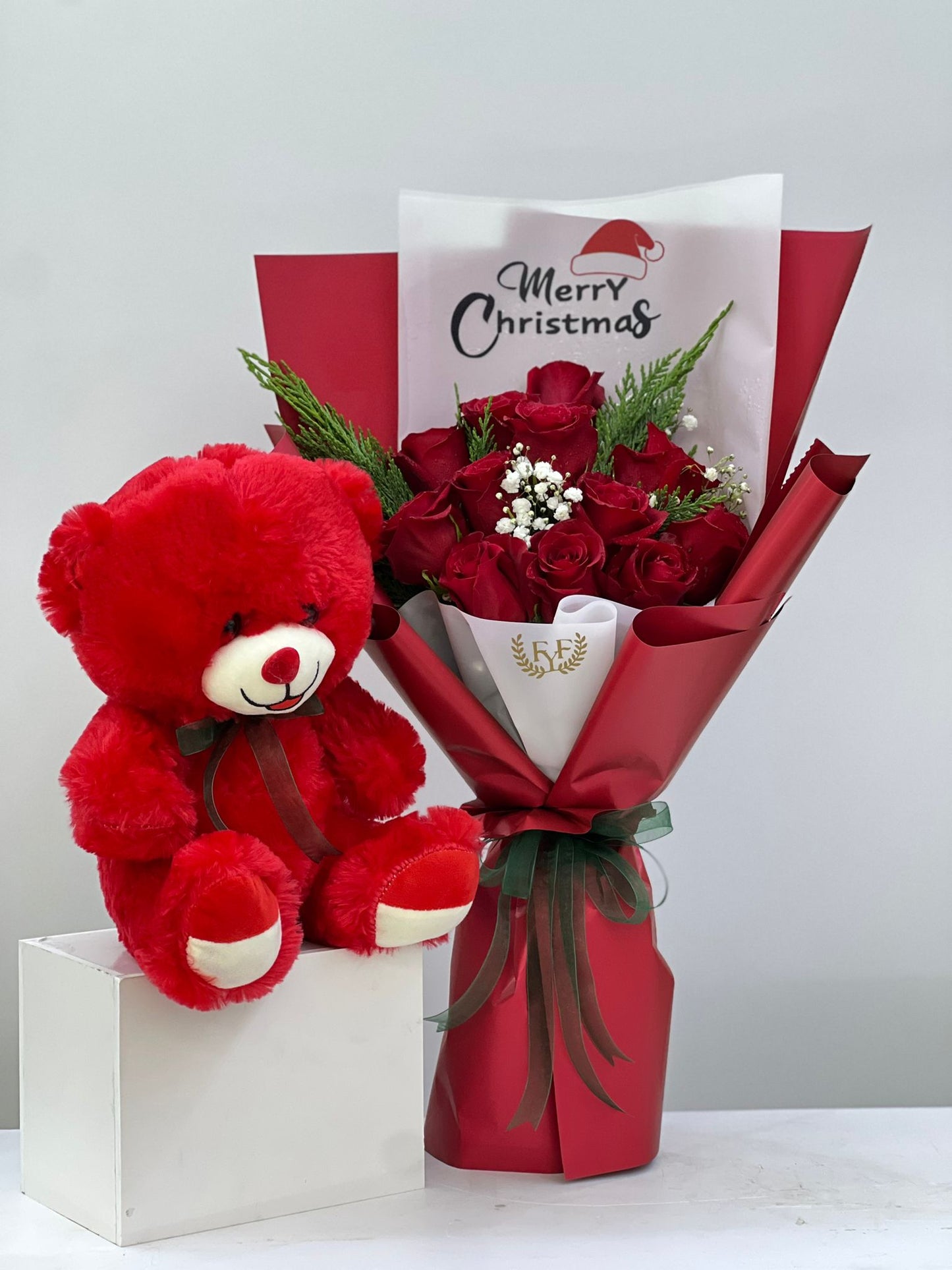 FYF-2312F-Teddy and Red Rose